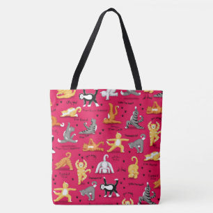 Bolsa Tote A ioga do gato do gatinho levanta o amarelo