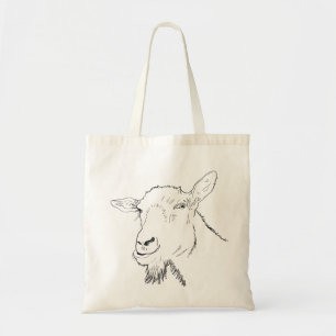 Bolsa Tote A lápis engraçado design animal da cabra da arte