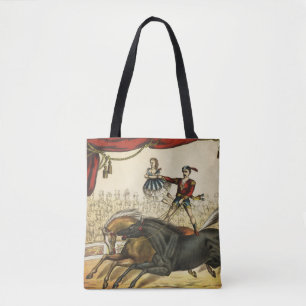 Bolsa Tote A Lei De Dois Cavalos, Circo, Circo, Circa 1874.
