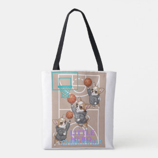 Bolsa Tote A little Chihuahua who loves basketball