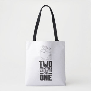 Bolsa Tote A Mão Desenhou Dois Monstros De Arte, Monstro, Art
