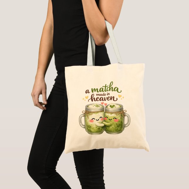 Bolsa Tote A Matcha Made in Heaven Cute Funny Pun (Frente (produto))