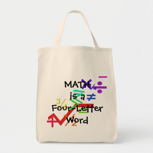 Bolsa Tote A matemática é uma barra de ferramentas de palavra (Frente)