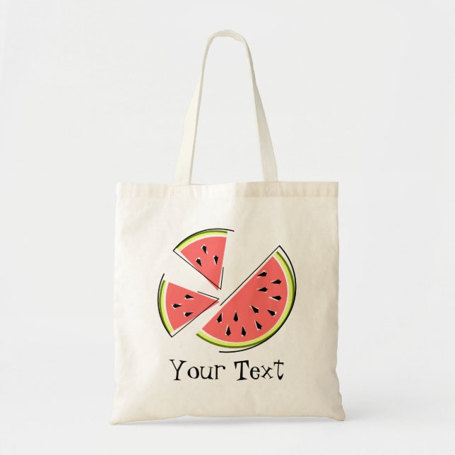 Bolsa Tote A melancia corta a sacola do "texto" (Frente)