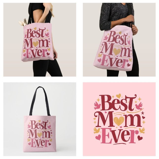 Bolsa Tote A Melhor Mãe Do dia de as mães (Mother's Day Best Mom Ever tote bags)