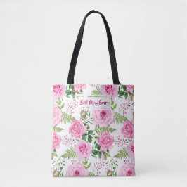 Bolsa Tote A Melhor Mãe Personalizada De Rosas De Aquarela Ro