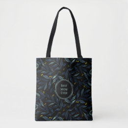 Bolsa Tote A melhor mãe sempre elegante galhos florais