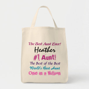 Bolsa Tote A melhor tia Nunca Costume Nome