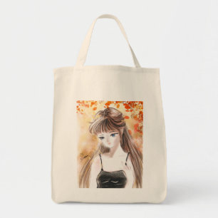 Bolsa Tote A Menina de Animação Cai Cai Cai Cai Cai Cai Sai