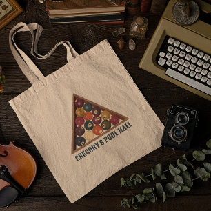 Bolsa Tote A Mesa Personalizada De Piscina Do Vintage Billiar