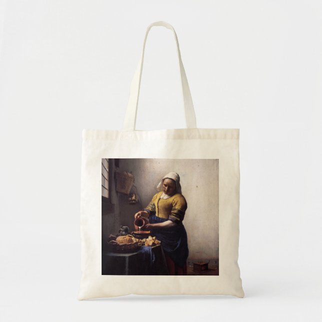 Bolsa Tote A Milkmaid de Johannes Vermeer (Frente)
