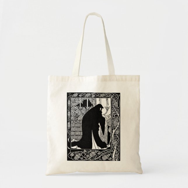 Bolsa Tote A morte de Arthur, de Aubrey Beardsley. HD (Frente)