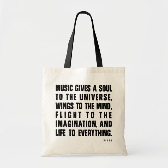 Bolsa Tote A música dá uma alma ao universo (Frente)