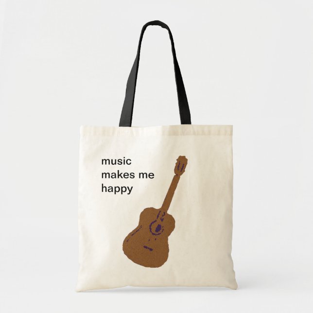 Bolsa Tote a música me deixa feliz (Frente)