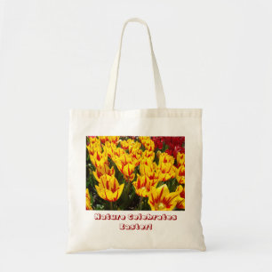 Bolsa Tote A Natureza Celebra a Páscoa! Sacolas de Tulipas
