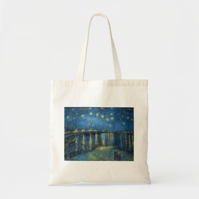 Bolsa Tote A noite estrelada de Van Gogh sobre o Ródano (Frente)