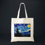 Bolsa Tote A Noite Estrelada de Vincent Van Gogh<br><div class="desc">Vincent Van Gogh Na Noite Estrelada. Esta é uma antiga obra-prima do pintor mestre holandês Vincent Van Gogh. Esta pintura de paisagem artística fina tem uma cor bela,  vibrante e saturada. Vincent Van Gogh era um pintor impressionista holandês. Esta imagem está no dominio público</div>