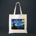 Bolsa Tote A Noite Estrelada de Vincent Van Gogh<br><div class="desc">Vincent Van Gogh Na Noite Estrelada. Esta é uma antiga obra-prima do pintor mestre holandês Vincent Van Gogh. Esta pintura de paisagem artística fina tem uma cor bela,  vibrante e saturada. Vincent Van Gogh era um pintor impressionista holandês. Esta imagem está no dominio público</div>