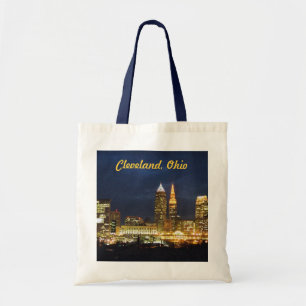 Bolsa Tote A noite ilumina a sacola de Cleveland Ohio