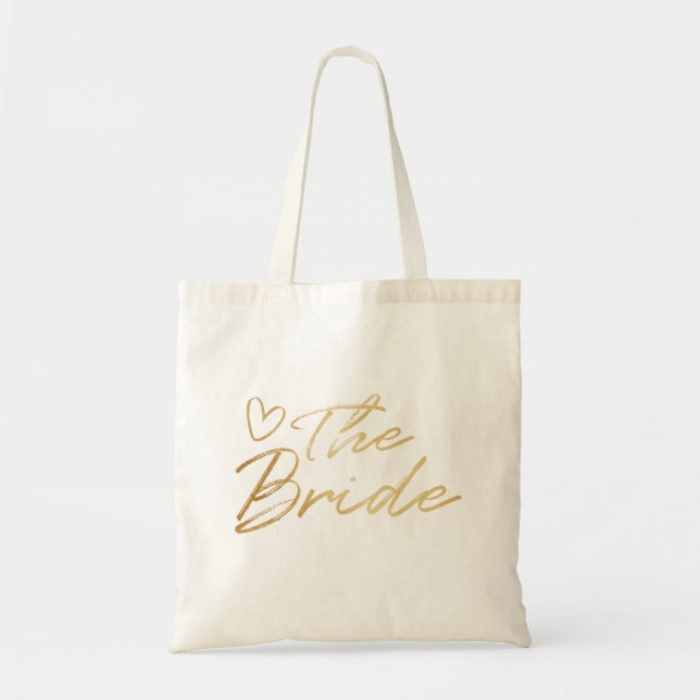 Bolsa Tote A noiva - sacola Dourado da folha do falso (Frente)