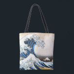 Bolsa Tote A onda de Excelentes de Kanagawa, Hokusai<br><div class="desc">Katsushika Hokusai (31 de outubro de 1760 - 10 de maio de 1849), simplesmente conhecida como Hokusai, era um artista japonês, pintor ukiyo-e e cineasta do período Edo. Nascer em Edo (agora Tóquio), Hokusai é mais conhecido como autor da série de impressão de bloco de madeira Trinta e seis Vistas...</div>