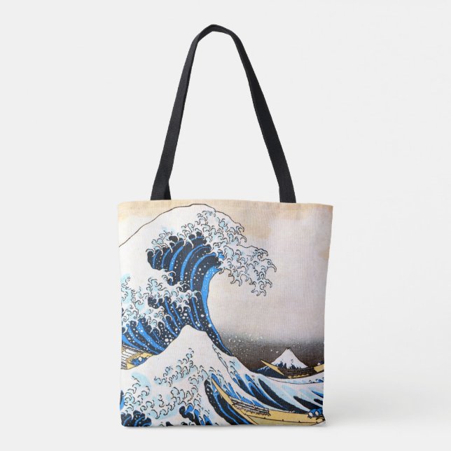 Bolsa Tote A onda de Excelentes de Kanagawa, Hokusai (Verso)