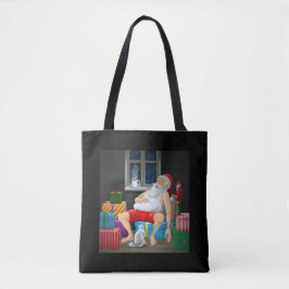 Bolsa Tote A pausa para o café do Papai Noel na véspera de Na