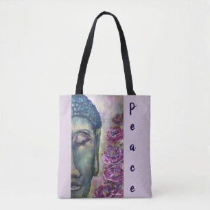 Bolsa Tote A paz Buddha colorido enfrenta a sacola da arte da