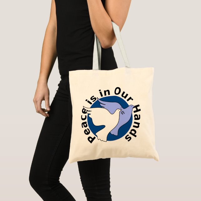 BOLSA TOTE A PAZ ESTÁ EM NOSSAS MÃOS  (Frente (produto))