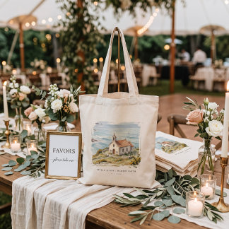 Bolsa Tote A Pequena Capela à Beira-Mar Presente de Casamento