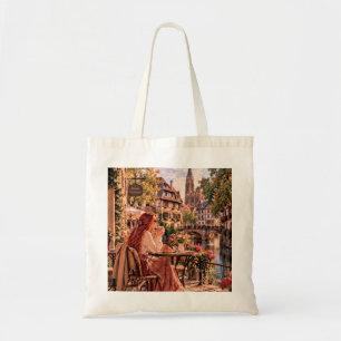 Bolsa Tote A Pequena Garota Viajante Café de Estrasburgo