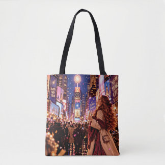 Bolsa Tote A Pequena Garota Viajante Nova York Ano Novo Ombro