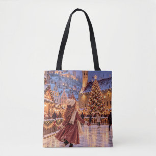 Bolsa Tote A Pequena Garota Viajante Tallinn Natal Ombro