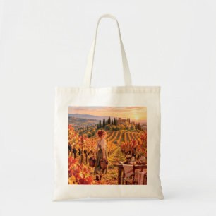 Bolsa Tote A Pequena Viagem Menina Toscana Vinícola Lona