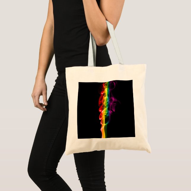 Bolsa Tote A pluma de energia arco-íris de SlipperyJoe captur (Frente (produto))