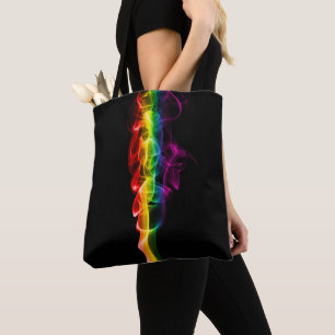 Bolsa Tote A pluma de energia arco-íris de SlipperyJoe captur