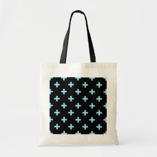 Bolsa Tote A polca azul-bebê cruza a preto