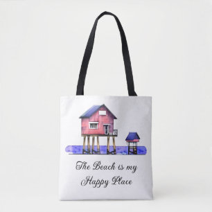 Bolsa Tote A praia é o meu lugar feliz