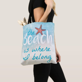 Bolsa Tote A Praia É Onde Eu Pertenço A Citação