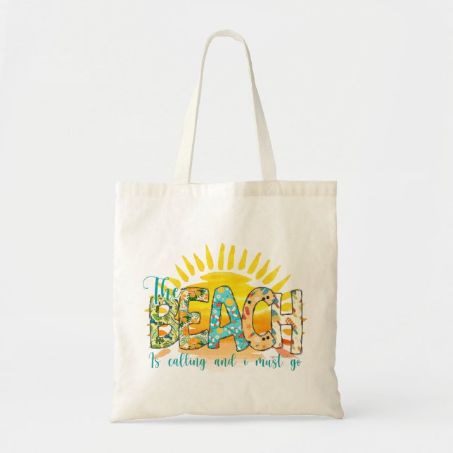 Bolsa Tote A praia está chamando e eu preciso ir (Frente)