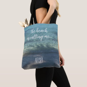Bolsa Tote A praia está me chamando de Personalizada
