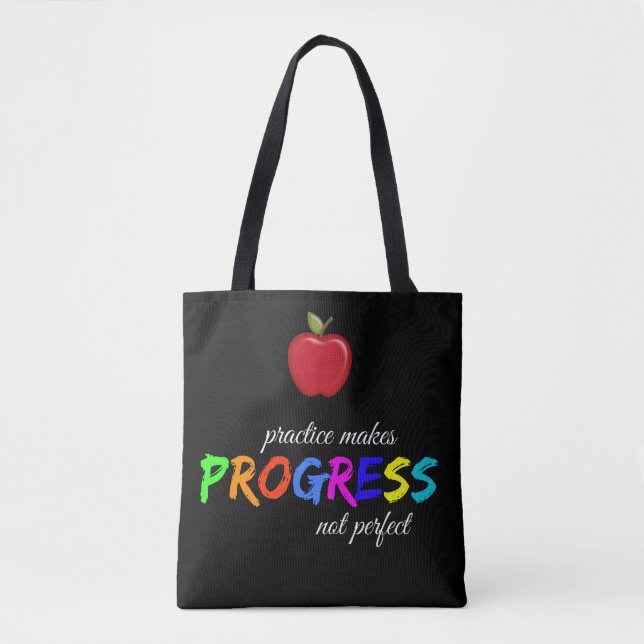 Bolsa Tote A prática faz progressos (Frente)