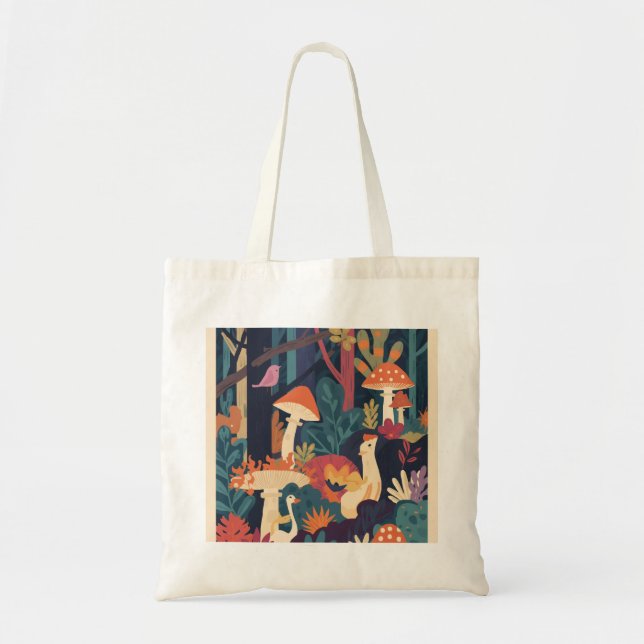 Bolsa Tote A psychedelic woodland tote bag (Frente)