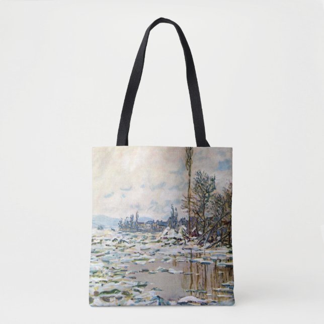 Bolsa Tote A Quebra do Gelo por Claude Monet (Frente)