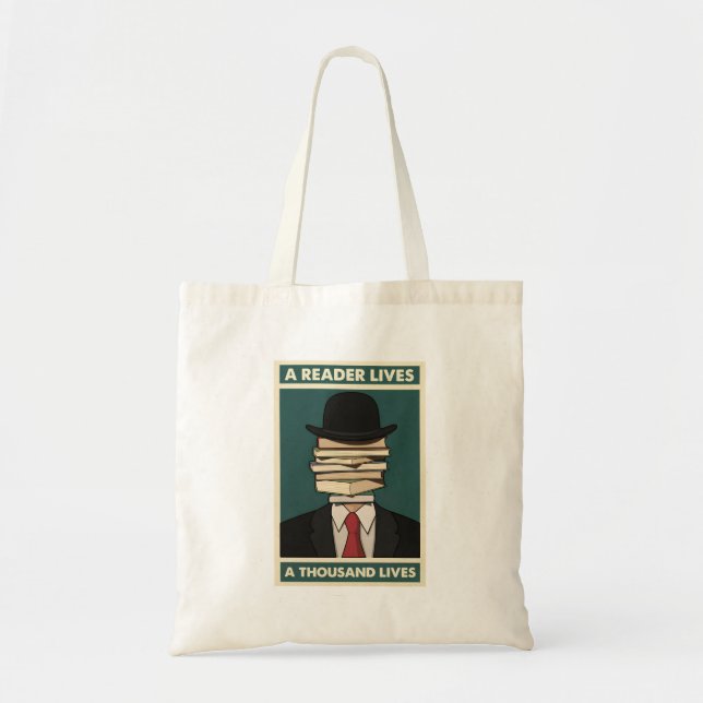 Bolsa Tote A Reader Lives a Thousand Lives Bibliophile Wisdom (Frente)