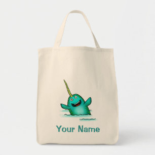 Bolsa Tote A sacola, desenhos animados bonitos de Narwhal,