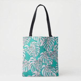 Bolsa Tote A selva deixa a tropical floral sem costura