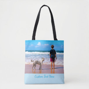 Bolsa Tote A sua barra de ferramentas de fotos com texto pers