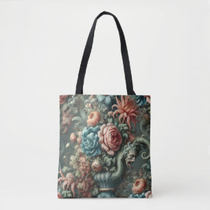 Bolsa Tote A Teatralidade do Sede - Design Floral Gótica