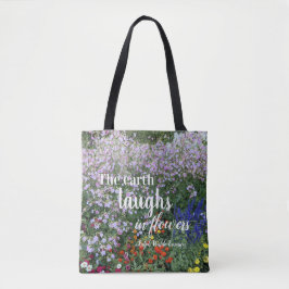 Bolsa Tote A Terra Ri em Flores Citação Floral